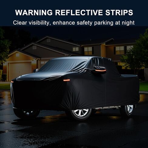 X AUTOHAUX Car Cover Outdoor Waterproof Sun Rain Snow Hail Protection with Left Side Door Zipper 210D-PU for Ford Maverick in Saudi Arabia
