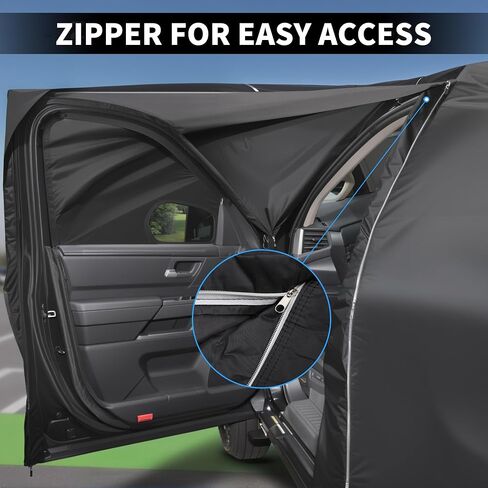 X AUTOHAUX Car Cover Outdoor Waterproof Sun Rain Snow Hail Protection with Left Side Door Zipper 210D-PU for Ford Maverick in Saudi Arabia