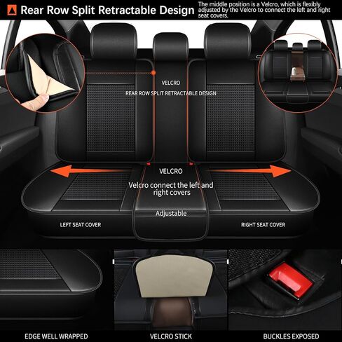 أغطية المقعد الأمامية تناسب Hyundai Tucson 2010-2023 2024 2025 - مقعد السيارة يغطي جلود مقعد المقعد المقاومة للماء الراحة (مقعدان أماميان ، أسود ورمادي) in Kuwait