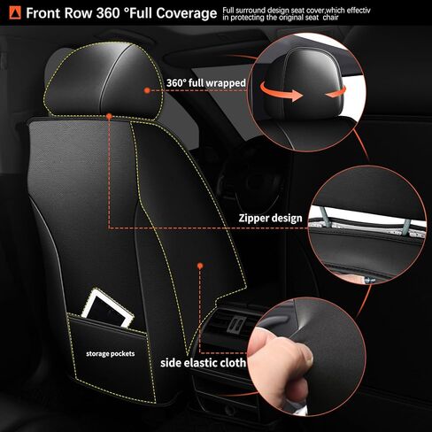 أغطية المقعد الأمامية تناسب Hyundai Tucson 2010-2023 2024 2025 - مقعد السيارة يغطي جلود مقعد المقعد المقاومة للماء الراحة (مقعدان أماميان ، أسود ورمادي) in Kuwait