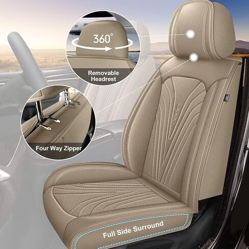 أغطية المقعد الأمامية تناسب Hyundai Tucson 2010-2023 2024 2025 - مقعد السيارة يغطي جلود مقعد المقعد المقاومة للماء الراحة (مقعدان أماميان ، أسود ورمادي) in Kuwait