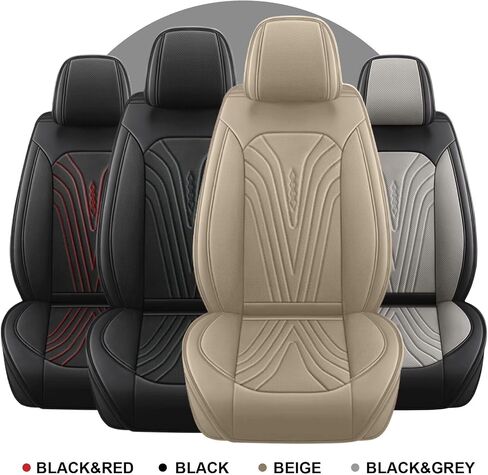 أغطية المقعد الأمامية تناسب Hyundai Tucson 2010-2023 2024 2025 - مقعد السيارة يغطي جلود مقعد المقعد المقاومة للماء الراحة (مقعدان أماميان ، أسود ورمادي) in Kuwait