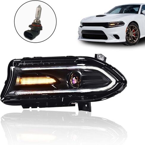 PIT66 Headlight Assembly, Compatible with Dodge Charger 2015 2016 2017 2018 2019 2020 2021 Halogen Headlamp Pair Left Driver Side And Right Passenger Side 68214397AB in Saudi Arabia