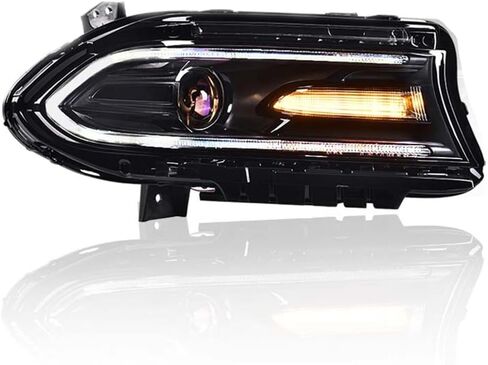 PIT66 Headlight Assembly, Compatible with Dodge Charger 2015 2016 2017 2018 2019 2020 2021 Halogen Headlamp Pair Left Driver Side And Right Passenger Side 68214397AB in Kuwait