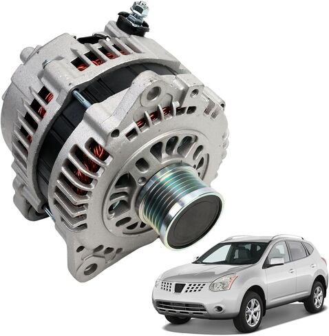 Alternator Compatible with Rogue 2008-2012, X-Trail 2005-2006, 2.5L, 12V 110A 6-Groove Clutch Pulley Clockwise, Replace# 23100AU400, 23100AU40D in Saudi Arabia