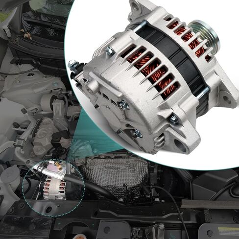 Alternator Compatible with Rogue 2008-2012, X-Trail 2005-2006, 2.5L, 12V 110A 6-Groove Clutch Pulley Clockwise, Replace# 23100AU400, 23100AU40D in Saudi Arabia