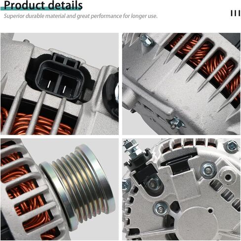 Alternator Compatible with Rogue 2008-2012, X-Trail 2005-2006, 2.5L, 12V 110A 6-Groove Clutch Pulley Clockwise, Replace# 23100AU400, 23100AU40D in Saudi Arabia