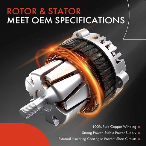 A-Premium Alternator Compatible with Ford Mustang 2015-2023 2.3L, 12V 175A 4-Groove Decoupler Pulley Clockwise, Replace# GR3Z10346Q, FR3Z10346A in Saudi Arabia