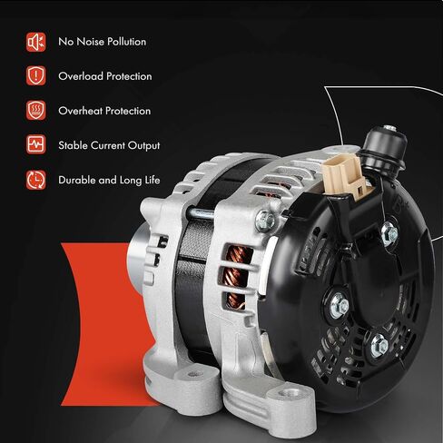 A-Premium Alternator Compatible with Ford Mustang 2015-2023 2.3L, 12V 175A 4-Groove Decoupler Pulley Clockwise, Replace# GR3Z10346Q, FR3Z10346A in Saudi Arabia