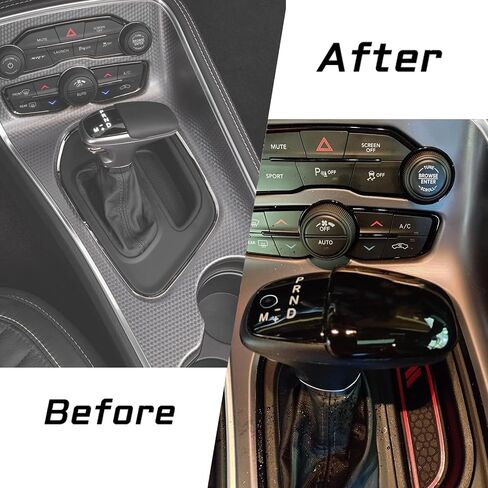 Gear Shift Lever Head Cover Trim Shift Knob Cap Compatible with 2015-2023 Dodge Charger Challenger Sedan Fit Durango SUV 2016-2023 Gear Shift Cover Protector Decorate (Carbon Fiber) in Saudi Arabia
