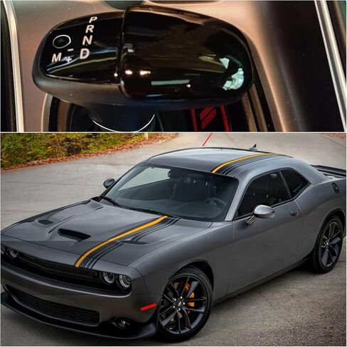 Gear Shift Lever Head Cover Trim Shift Knob Cap Compatible with 2015-2023 Dodge Charger Challenger Sedan Fit Durango SUV 2016-2023 Gear Shift Cover Protector Decorate (Carbon Fiber) in Saudi Arabia