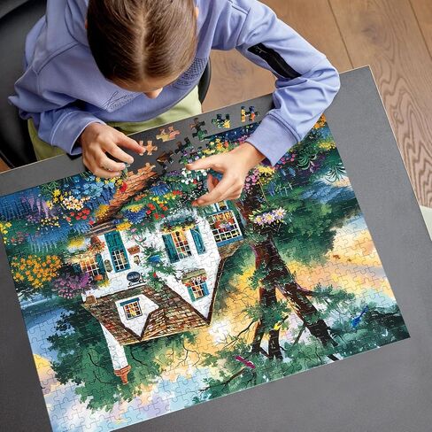 500 Pieces Jigsaw Puzzles for Adults, Beautiful Spring Street Puzzle for Adults Children Elderly, Recycled Paper Puzzle 500 Pieces, Glossy, Sturdy Pieces Challenging Family Game (20.5x15in) in Saudi Arabia