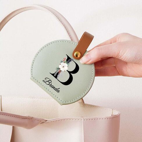 Ships Next Day, Small Travel Jewelry Case with Custom Initial and Name, Personalized Jewelry Box Organizer for Traveling, Half-Moon Design Case with Handle, Graduation Gifts for Best Friends in Saudi Arabia