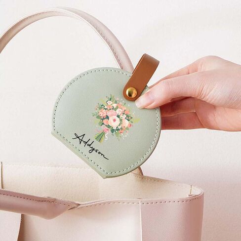 Ships Next Day, Small Travel Jewelry Case with Custom Initial and Name, Personalized Jewelry Box Organizer for Traveling, Half-Moon Design Case with Handle, Graduation Gifts for Best Friends in Saudi Arabia