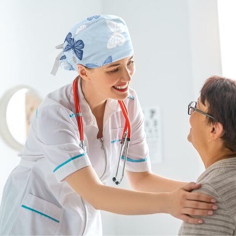Aesthetic Butterfly Scrub Caps Surgical Women with Buttons Sweatband and Hairband Surgical Caps for Long Hair Women in Saudi Arabia