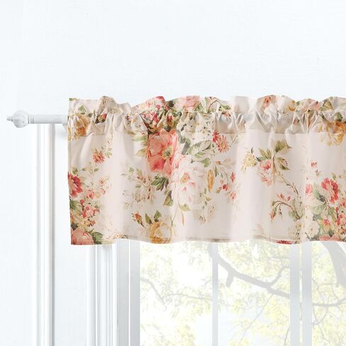 Greenland Home Grace - Floral Traditional - Wide Window Valance ، 16 L × 84 واط بوصة ، بالإضافة إلى رأس 2 بوصة - Buttercup in Saudi Arabia