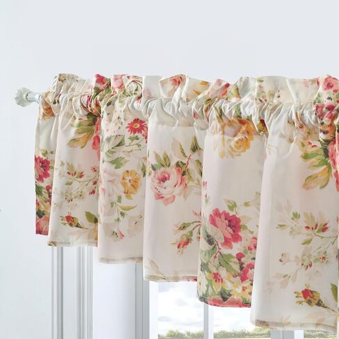 Greenland Home Grace - Floral Traditional - Wide Window Valance ، 16 L × 84 واط بوصة ، بالإضافة إلى رأس 2 بوصة - Buttercup in Saudi Arabia