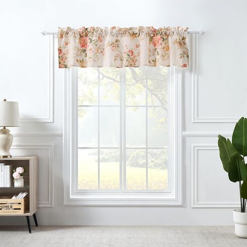 Greenland Home Grace - Floral Traditional - Wide Window Valance ، 16 L × 84 واط بوصة ، بالإضافة إلى رأس 2 بوصة - Buttercup in Saudi Arabia