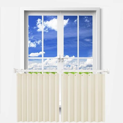 Short Blackout Curtains,2Pcs 24 Inch Length Small Window Curtains,Waterproof Blackout Valances for Living Room Modern Decor Bedroom RV Camper Bathroom Basement Windows in Saudi Arabia