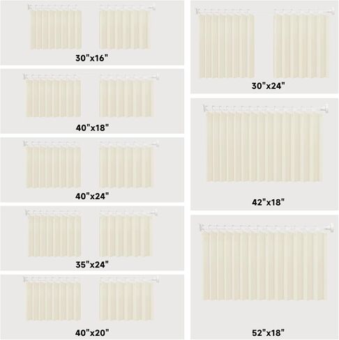Short Blackout Curtains,2Pcs 24 Inch Length Small Window Curtains,Waterproof Blackout Valances for Living Room Modern Decor Bedroom RV Camper Bathroom Basement Windows in Saudi Arabia