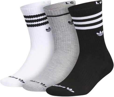 Adidas Originals Roller 3.0 3 Pack Of Crew Socks - White/Grey/Black - LG in Saudi Arabia
