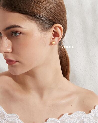 925 Sterling Silver Ball Stud Earrings for Women Men Hypoallergenic Ball Earrings 4mm-8mm in Kuwait