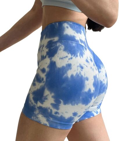 Womens Workout Impact Shorts 3.6" Low Waist Seamless Butt Lifting Tummy Control Biker Shorts for Gym Running in Saudi Arabia