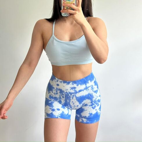 Womens Workout Impact Shorts 3.6" Low Waist Seamless Butt Lifting Tummy Control Biker Shorts for Gym Running in Saudi Arabia