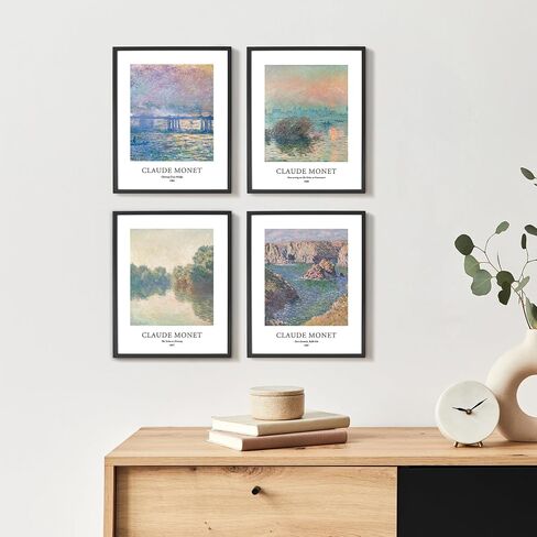 Evole Home - Claude Monet Giclée Art Print Print مجموعة من 4 مرات غير متطورة 11 × 14 بوصة على ورقة فنية غير لامعة متميزة للمنزل أو المكتب in Saudi Arabia