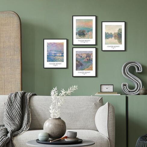 Evole Home - Claude Monet Giclée Art Print Print مجموعة من 4 مرات غير متطورة 11 × 14 بوصة على ورقة فنية غير لامعة متميزة للمنزل أو المكتب in Saudi Arabia