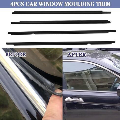 4pcs نافذة صب القطع تقليم الحزام weathersstrip حزام الختم متوافق مع 2003 2004 2005 2006 2007 2007 2008 Toyota Corolla تحل محل 75730-02180 75710-02200 75740-02180 75720-02200 in Saudi Arabia