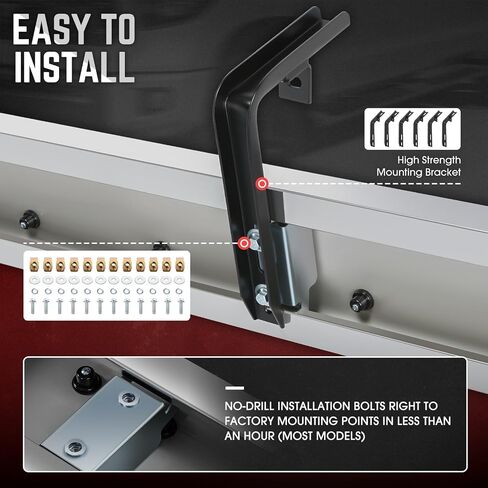 DNA MOTORING 6.75" Wide Flat Running Board Side Step Bars Compatible with 2015-2024 Chevy Colorado Canyon Crew Cab, Truck Running Boards & Steps for Colorado, STEPB-A-0002 in Saudi Arabia