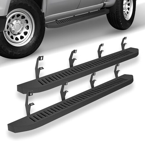Running Boards Compatible with 2019-2024 Chevy Silverado 1500/2500/3500 Crew Cab,Steel Side Steps Nerf Bars, 6" Wide Textured Black in Kuwait