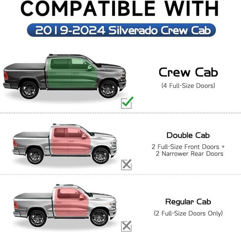 Running Boards Compatible with 2019-2024 Chevy Silverado 1500/2500/3500 Crew Cab,Steel Side Steps Nerf Bars, 6" Wide Textured Black in Kuwait