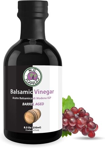 ماجستير Pappas Age White Balsamic Grosmar - Barrel Lalsamic من إيطاليا - الخل الأبيض البلسمي للطهي ، والخلات ، والسلطات ، والضمادات - لا حافظة ، لا يوجد سكر مضاف - 8.5 أونصة (250 مل) in Saudi Arabia