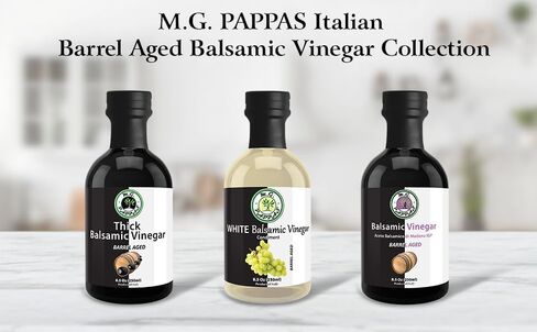 ماجستير Pappas Age White Balsamic Grosmar - Barrel Lalsamic من إيطاليا - الخل الأبيض البلسمي للطهي ، والخلات ، والسلطات ، والضمادات - لا حافظة ، لا يوجد سكر مضاف - 8.5 أونصة (250 مل) in Saudi Arabia