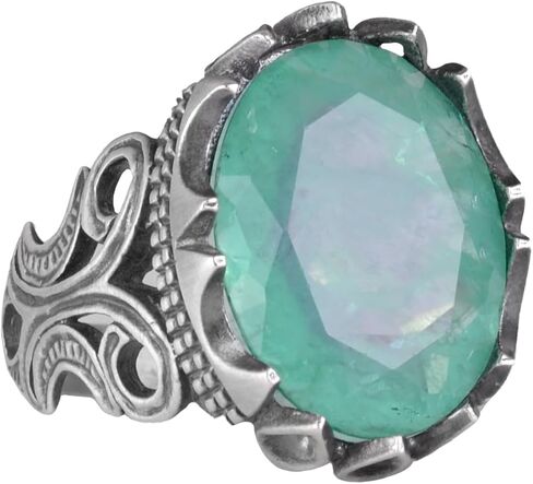 KAMBO Luxury 925K Sterling Silver Men's Ring - Available in Various Created Gemstones in Saudi Arabia