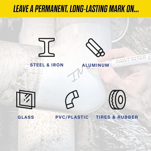 Markal 96930 Paint-Riter+ Wet Surface Liquid Paint Marker for Wet Surface Marking, White Color, Made in USA in Saudi Arabia