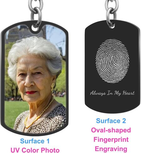 Dreambell Personalized Color Photo Custom Oval Photeprint Text محفورة صورة الكلب الكلب قلادة سلسلة مفاتيح هدية للنساء الرجال in Kuwait