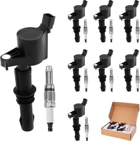 Ignition Coil Pack and Spark Plugs Set Fit for 2004-2008 Ford F150 2005-2008 Ford Expedition F250 F350 Super Duty Lincoln Navigator Mark LT 5.4L DG511 SP515 SP546,Set of 8 in Saudi Arabia