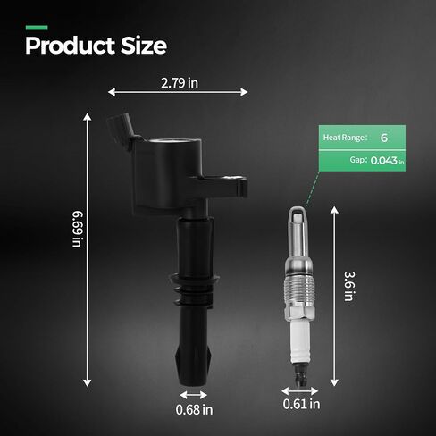 Ignition Coil Pack and Spark Plugs Set Fit for 2004-2008 Ford F150 2005-2008 Ford Expedition F250 F350 Super Duty Lincoln Navigator Mark LT 5.4L DG511 SP515 SP546,Set of 8 in Saudi Arabia