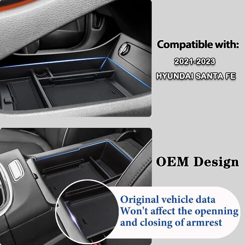 Center Console Organizer Compatible with Hyundai Santa Fe 2021 2022 2023 Lower Center Console Storage Box Tray Interior Accessories in Kuwait