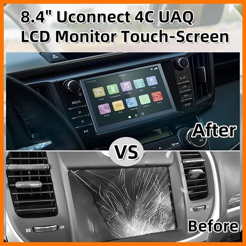 8.4" Uconnect 4C UAQ LCD Monitor Replacement for Dodge RAM Jeep Chrysler 2017-2022, Display Touch Screen Radio Navigation Replaces LA084X01 LA084X01-SL01 LA084X01-SL02 in Saudi Arabia