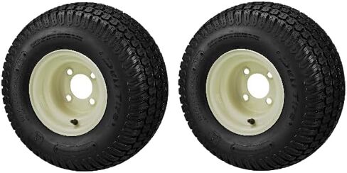 RM Cart 18x8.50-8 Turf Tires on 8x7 Alloy Steel Wheels Assemblies for Mowers and Golf Carts (Set of 2) (Matte Black) in Saudi Arabia