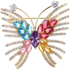 14K Gold Moissanite Elegant Butterfly Pin - Refined Brooch for Blazers and Cardigans, Wonderful Gift for Women on Christmas in Saudi Arabia
