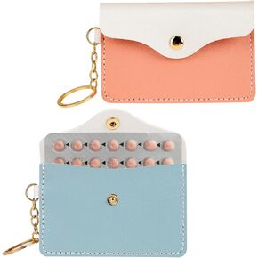 2 Pack Birth Control Pill Case Sleeve Packet Contraceptive Medicine Holder PU Leather Wallet Pill Holder for Travel Bag Backpack in Saudi Arabia