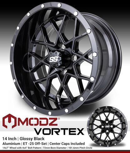 Modz® Vortex Bronze 14 "Golf Cart Wheels و Arisun Cruze (205/30-14) in Kuwait