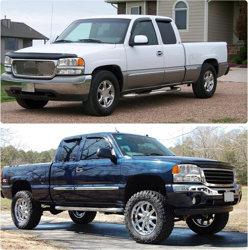 compatible with 1999-2006 Sierra Headlight Assembly for 99-06 GMC Sierra 1500 2500 3500/00-06 GMC Yukon Clear Lens Chrome Housing with Amber Reflector Headlamp Replacement Left and Right in Saudi Arabia