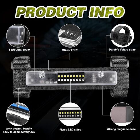 LED Dome Light Red and White Battery Powered, Magnetic Roll Bar Mount Car Interior Repair Truck Bed Lights for UTV ATV Golf Cart RZR Polaris Off Road Truck in Saudi Arabia
