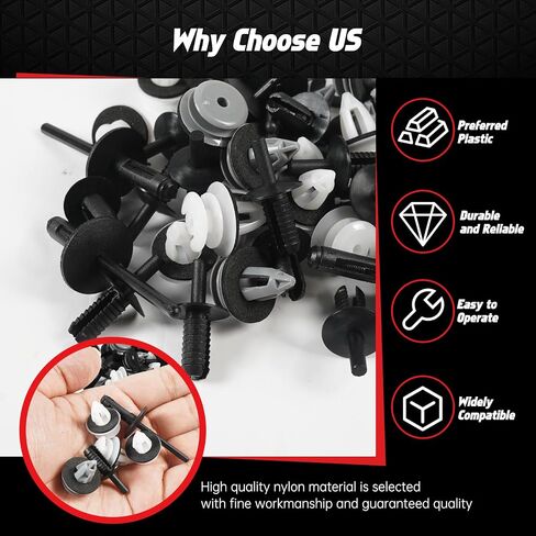 OTUAYAUTO 155PCS Universal Nylon Single Headed Christmas Tree Style Bumper Fastener Clips - Car Truck Pickup Body Fender Shield Retainers Rivets Assortment of Door Panel Push Pins with Removal Tool in Saudi Arabia